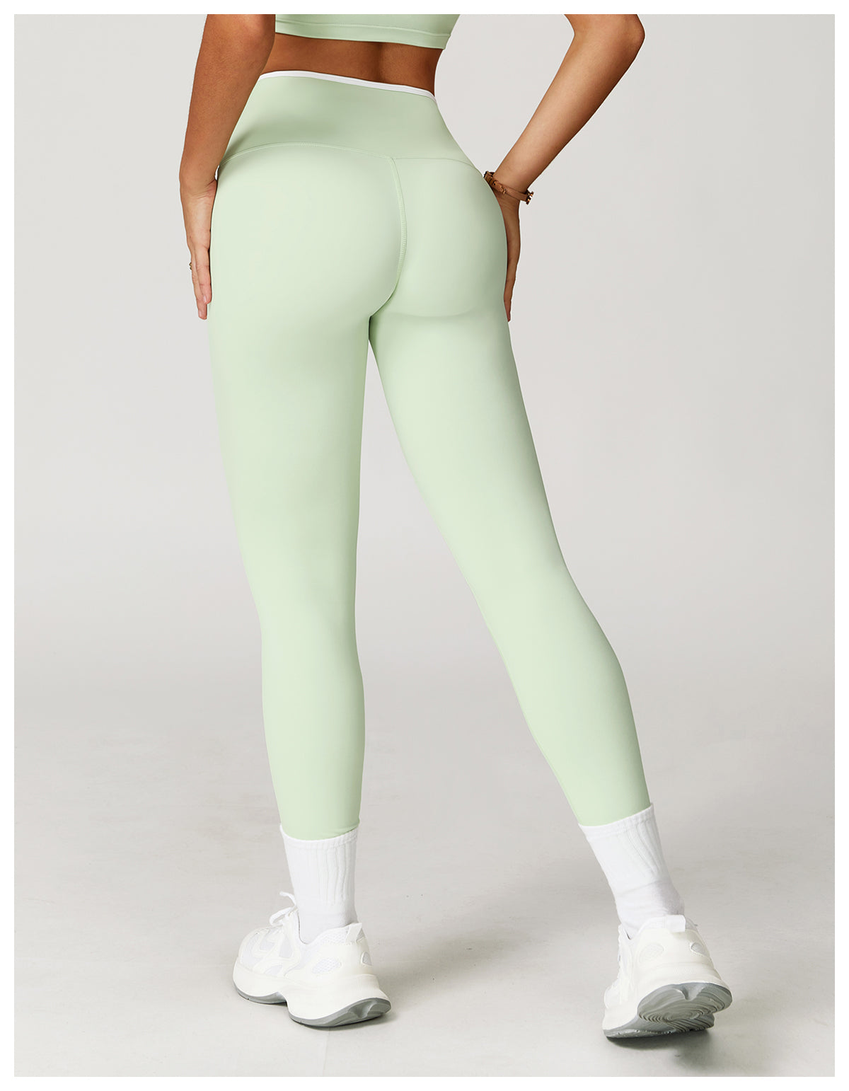 Nude Yoga Pants High Waist Contrast Color Quick-Drying Pants Sports Running Fitness Tights