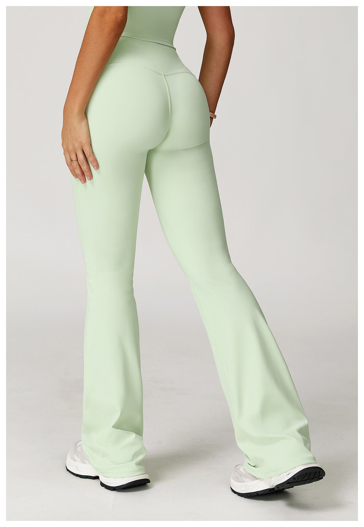 Sports flared pants contrast color high waist quick dry wide leg trousers sports running fitness flared pants