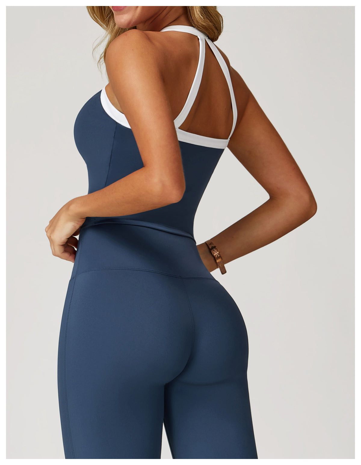 Yoga vest with contrasting colors and hollowed-out back, fitness wear, high-end running sports underwear