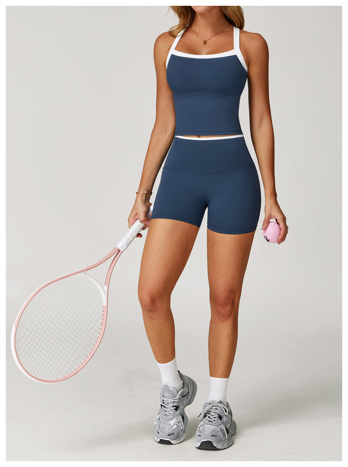 Yoga vest with contrasting colors and hollowed-out back, fitness wear, high-end running sports underwear