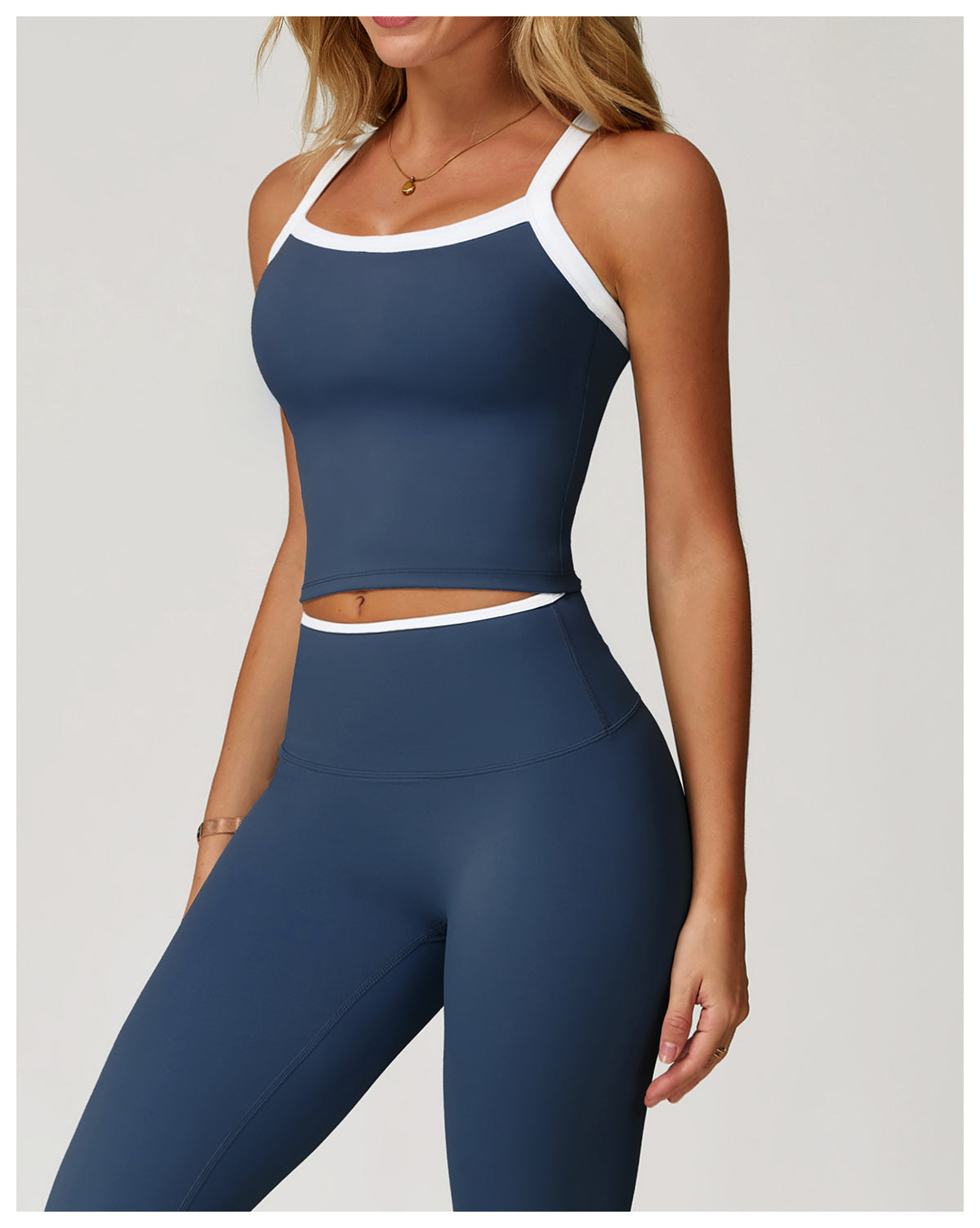 Yoga vest with contrasting colors and hollowed-out back, fitness wear, high-end running sports underwear