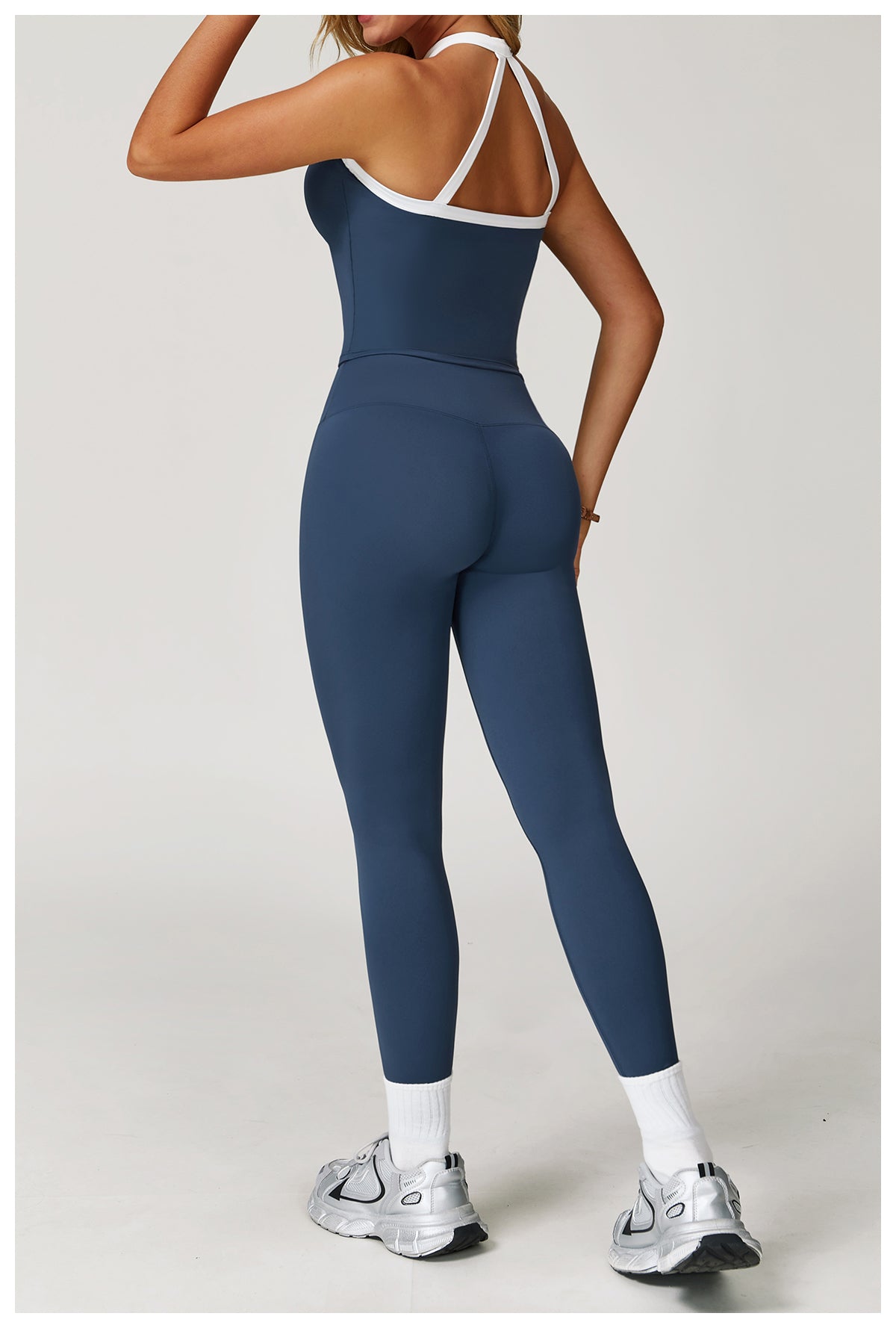 Nude Yoga Pants High Waist Contrast Color Quick-Drying Pants Sports Running Fitness Tights