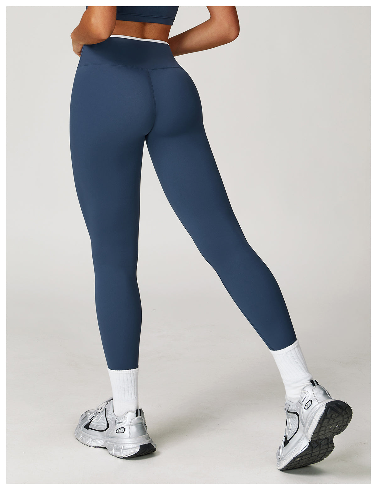 Nude Yoga Pants High Waist Contrast Color Quick-Drying Pants Sports Running Fitness Tights