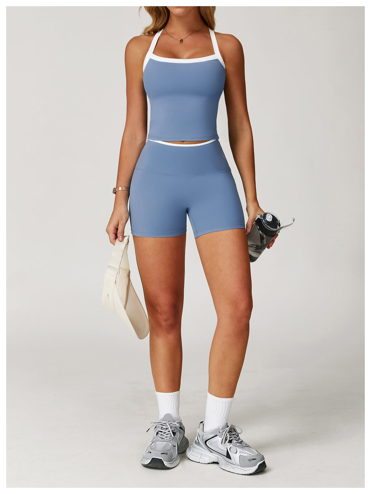 Yoga vest with contrasting colors and hollowed-out back, fitness wear, high-end running sports underwear