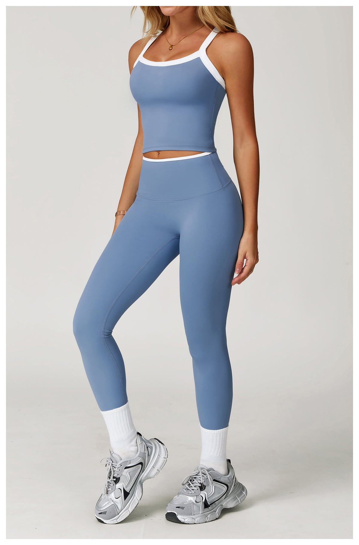 Nude Yoga Pants High Waist Contrast Color Quick-Drying Pants Sports Running Fitness Tights
