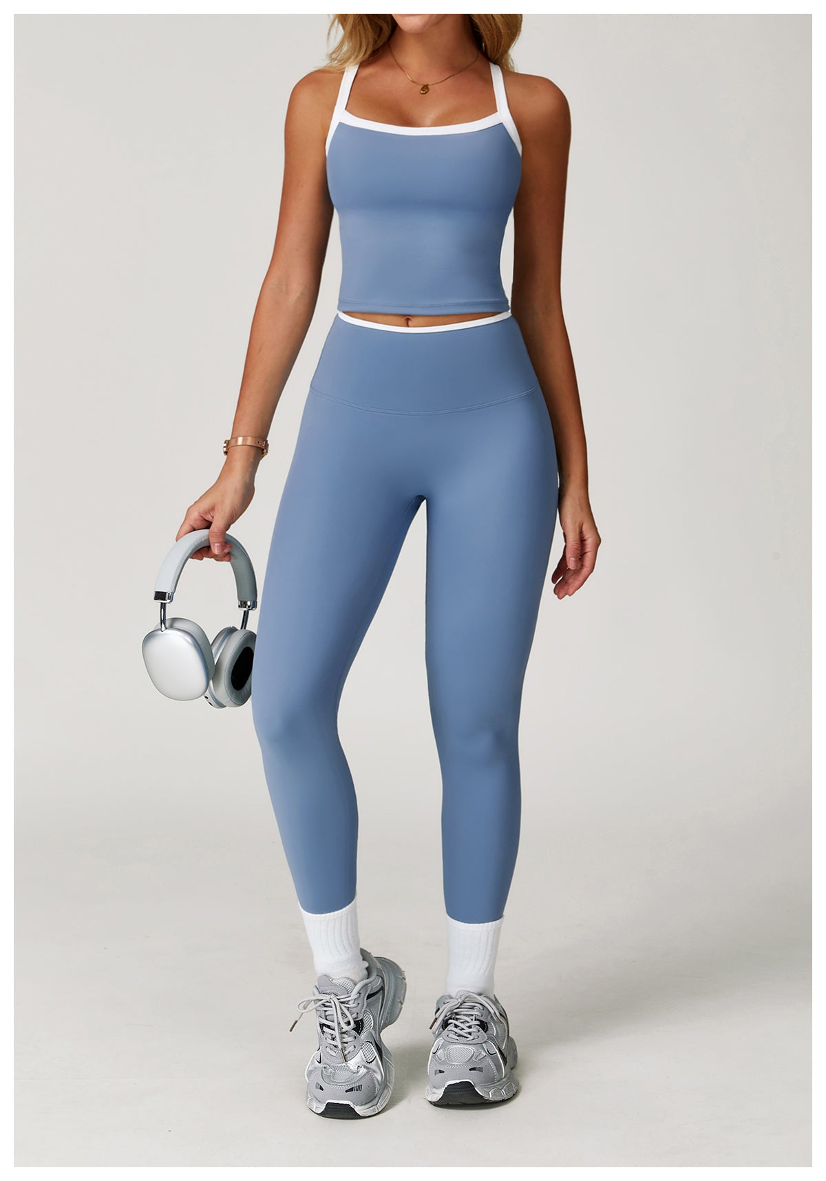 Nude Yoga Pants High Waist Contrast Color Quick-Drying Pants Sports Running Fitness Tights