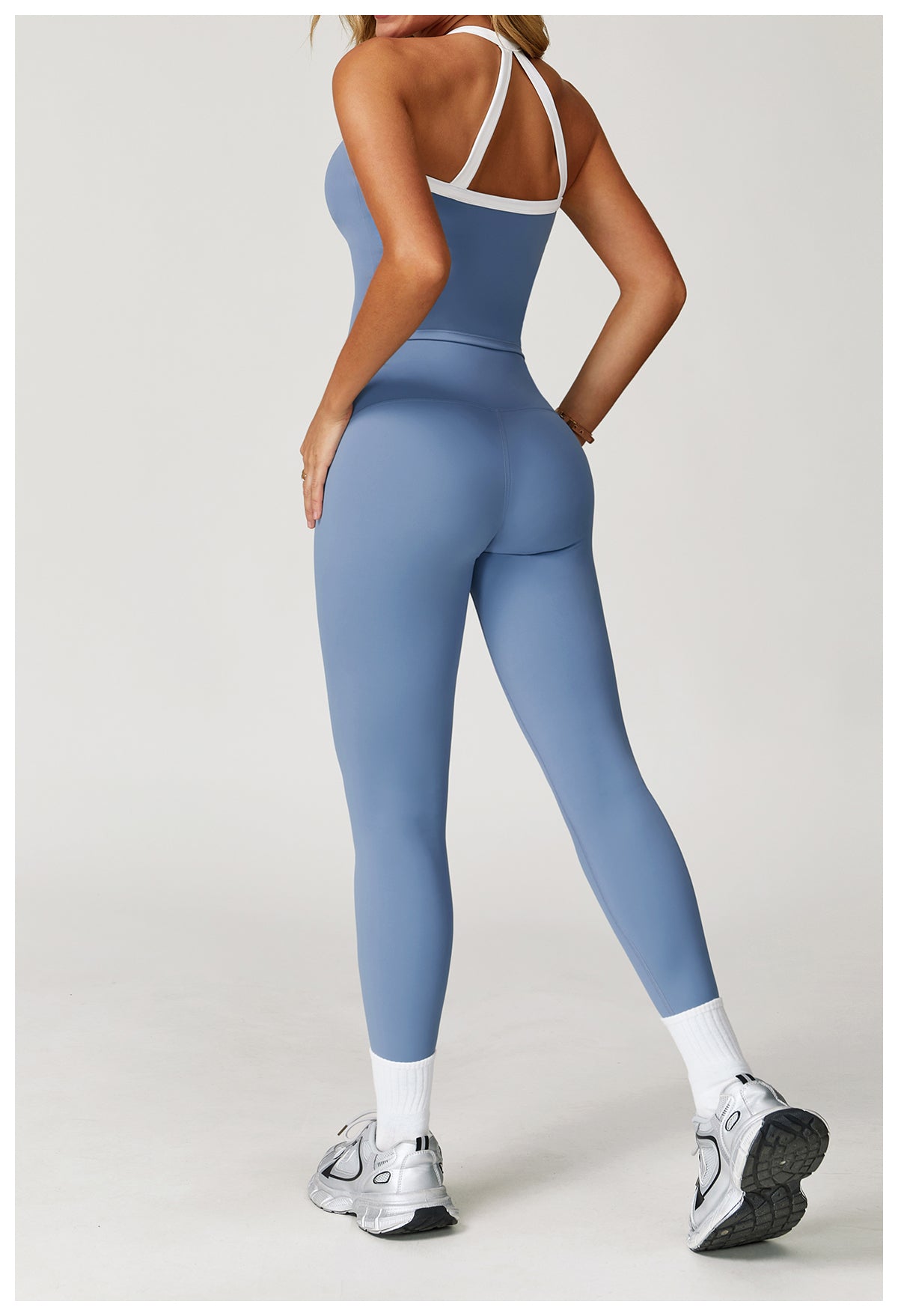Nude Yoga Pants High Waist Contrast Color Quick-Drying Pants Sports Running Fitness Tights