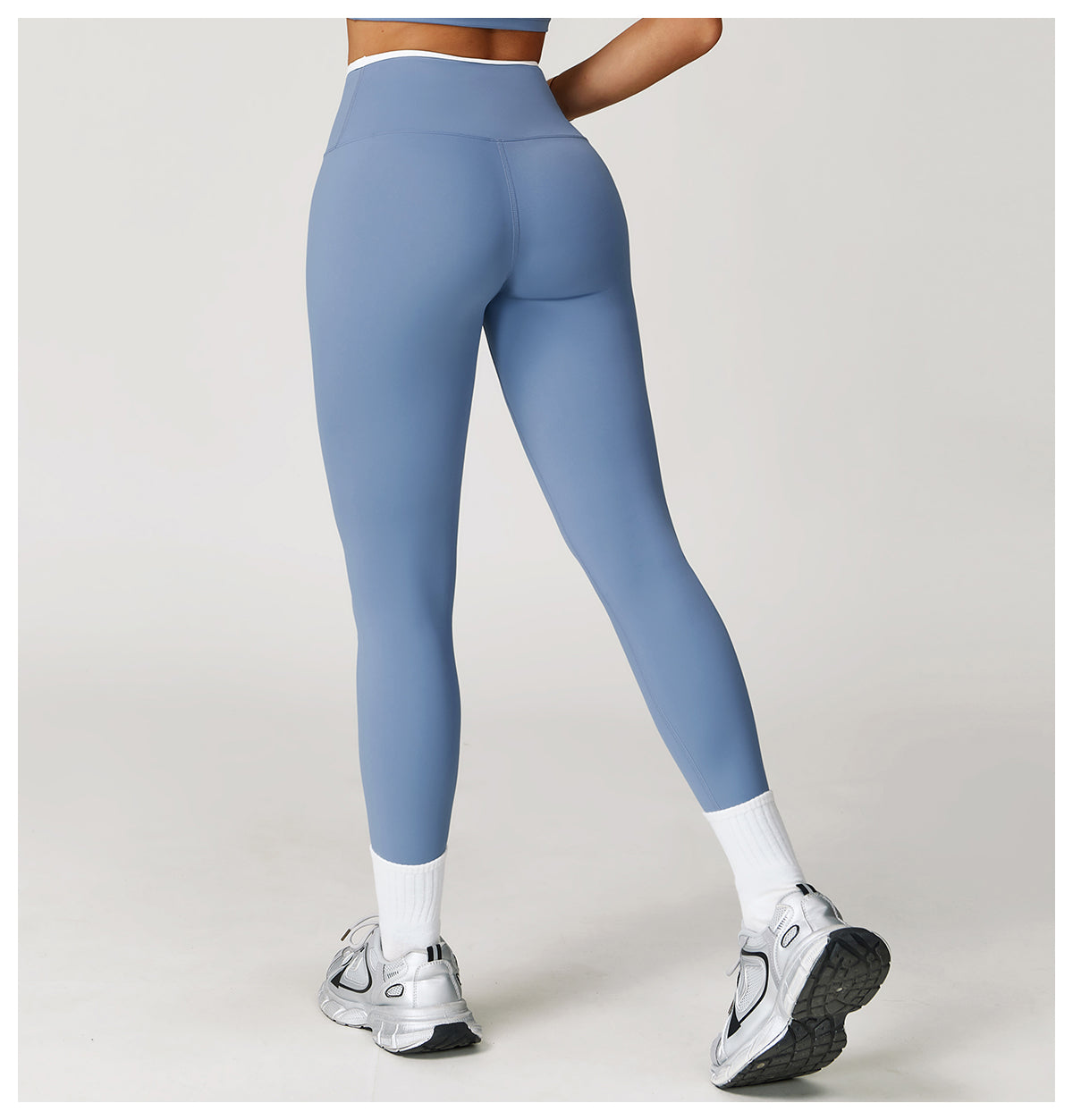 Nude Yoga Pants High Waist Contrast Color Quick-Drying Pants Sports Running Fitness Tights