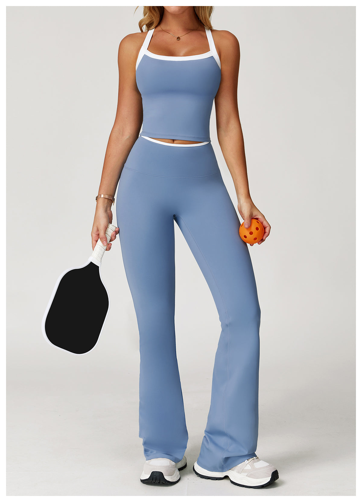 Yoga vest with contrasting colors and hollowed-out back, fitness wear, high-end running sports underwear
