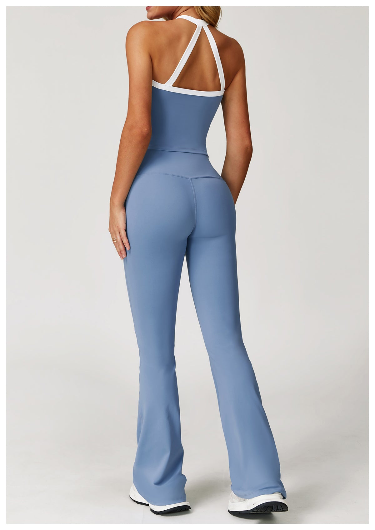Yoga vest with contrasting colors and hollowed-out back, fitness wear, high-end running sports underwear