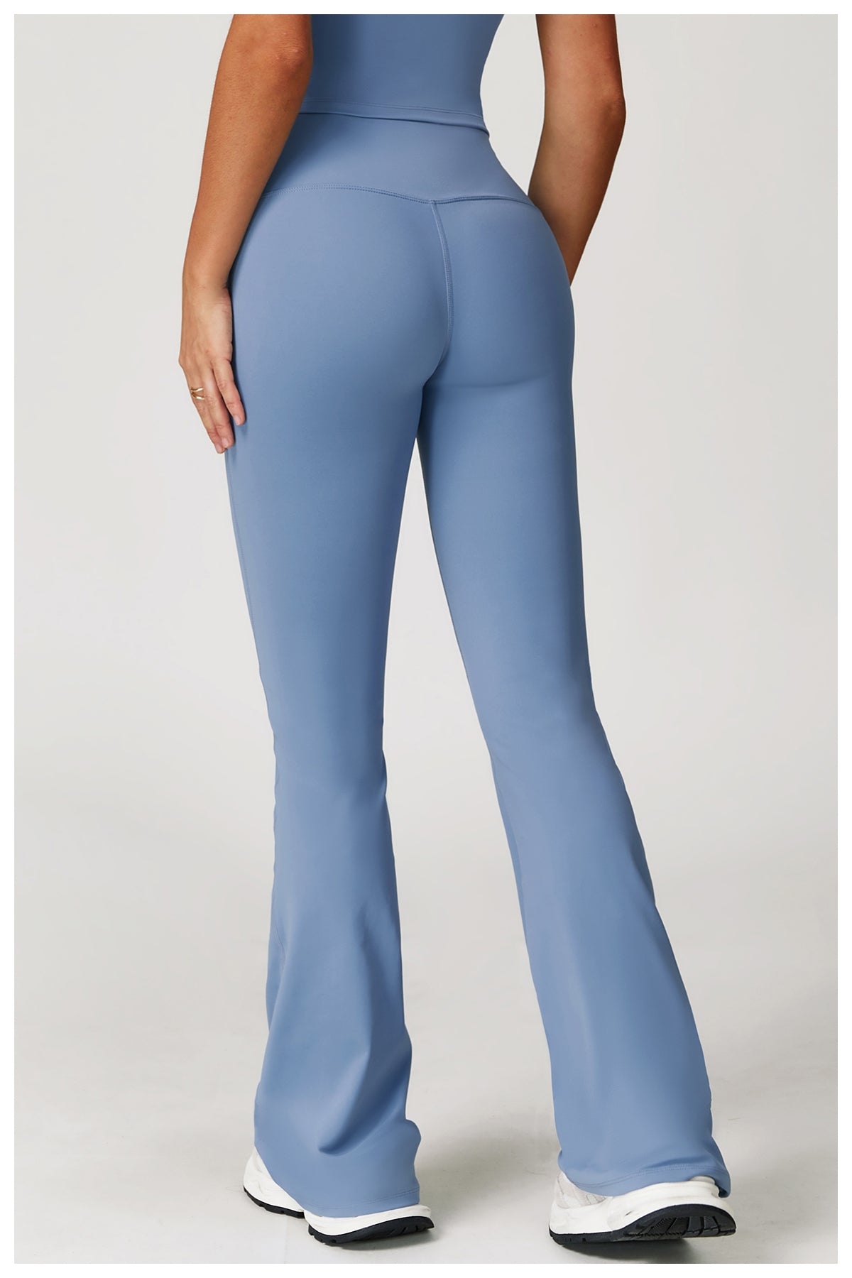 Sports flared pants contrast color high waist quick dry wide leg trousers sports running fitness flared pants