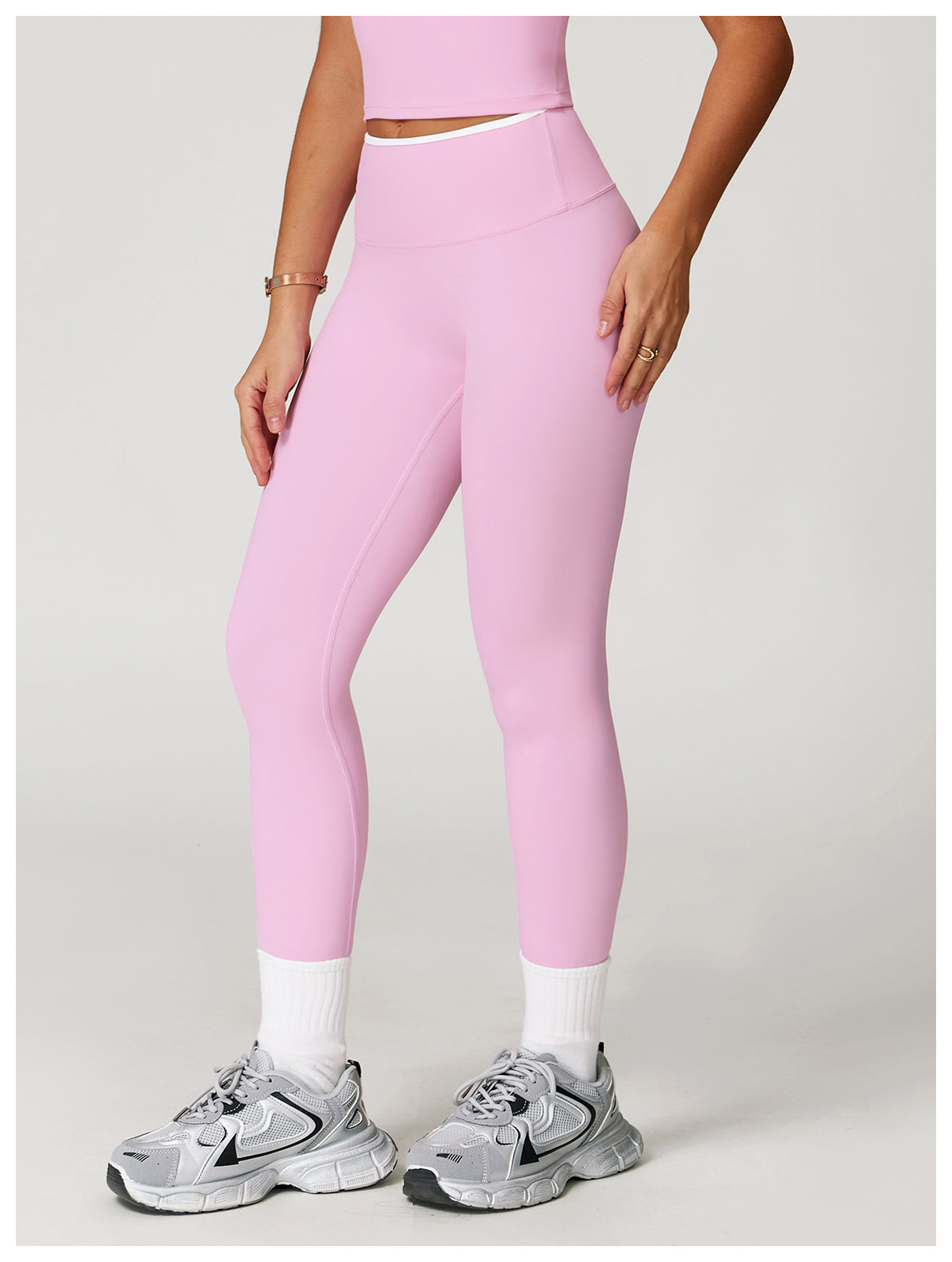 Nude Yoga Pants High Waist Contrast Color Quick-Drying Pants Sports Running Fitness Tights