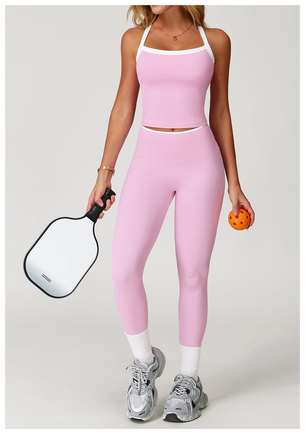 Yoga vest with contrasting colors and hollowed-out back, fitness wear, high-end running sports underwear