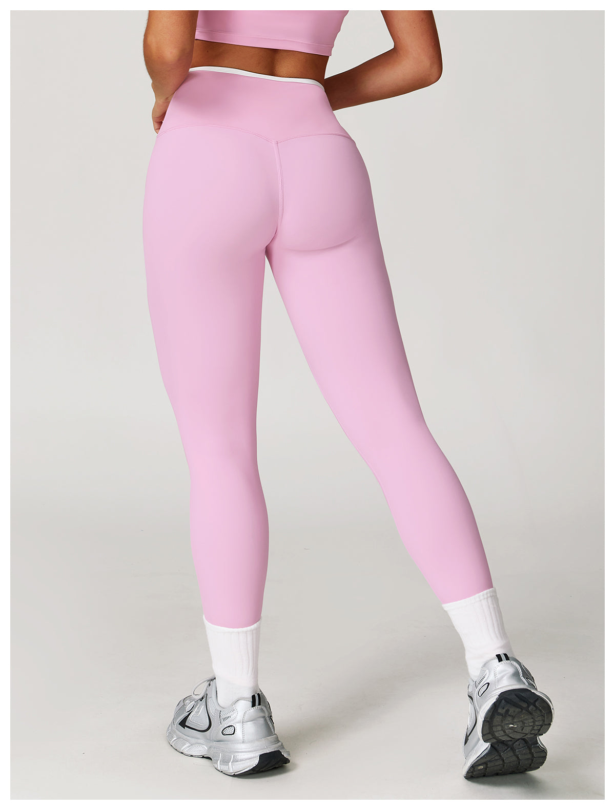 Nude Yoga Pants High Waist Contrast Color Quick-Drying Pants Sports Running Fitness Tights
