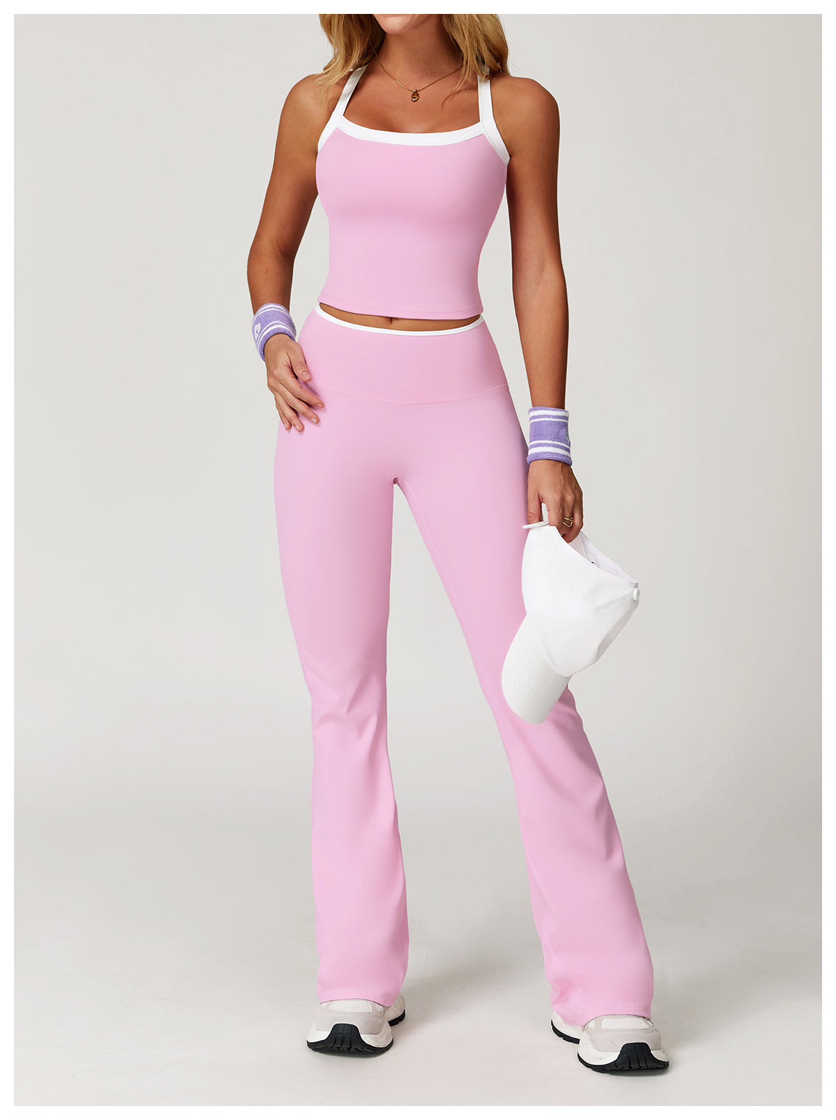 Yoga vest with contrasting colors and hollowed-out back, fitness wear, high-end running sports underwear