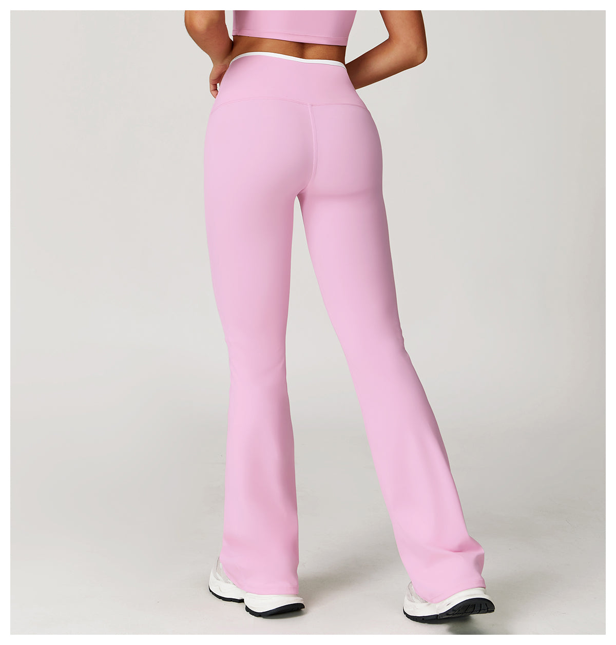 Sports flared pants contrast color high waist quick dry wide leg trousers sports running fitness flared pants