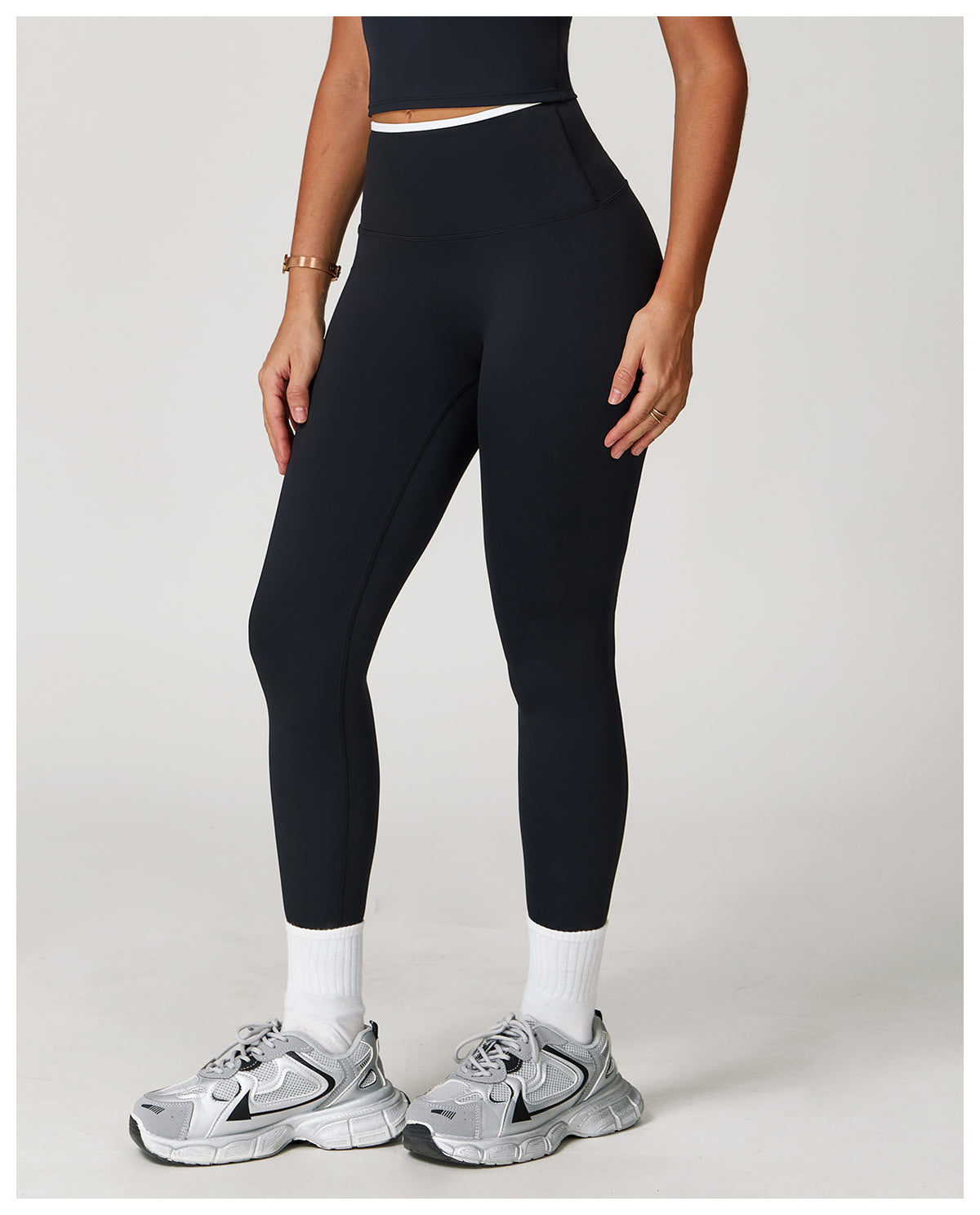 Nude Yoga Pants High Waist Contrast Color Quick-Drying Pants Sports Running Fitness Tights