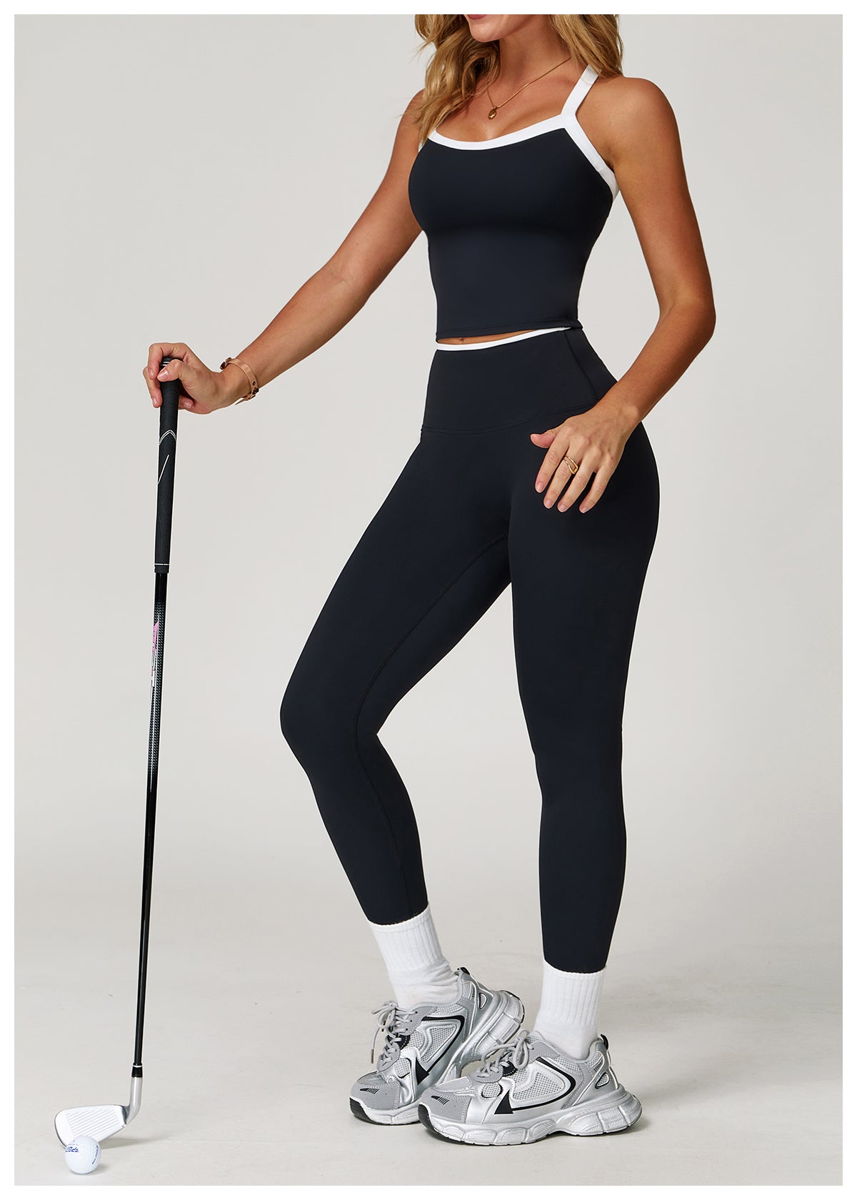 Yoga vest with contrasting colors and hollowed-out back, fitness wear, high-end running sports underwear