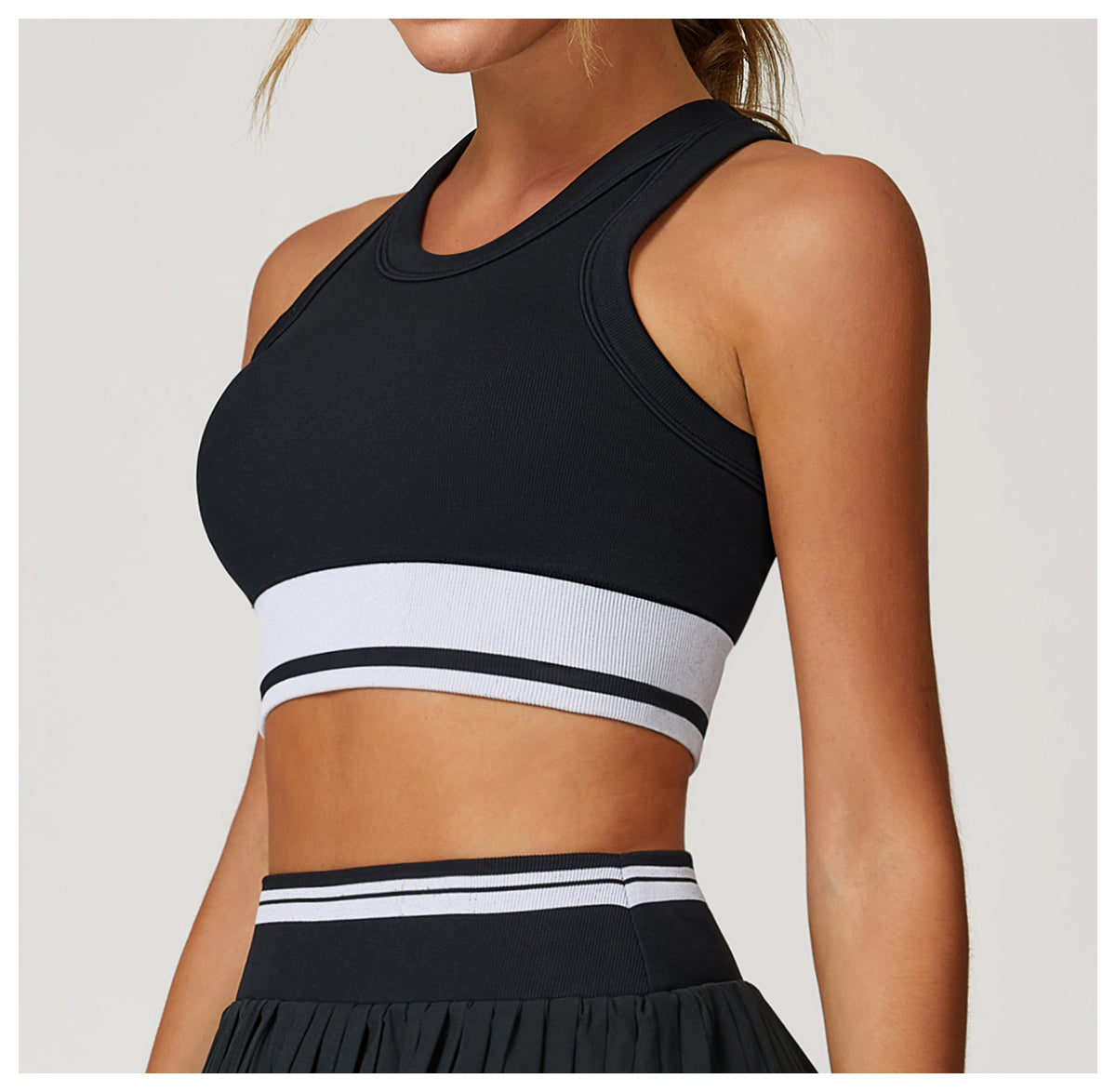 Seamless Yoga Tank Top Contrast Color Tight Racer-Back Underwear Fitness Running Sports Tank Top