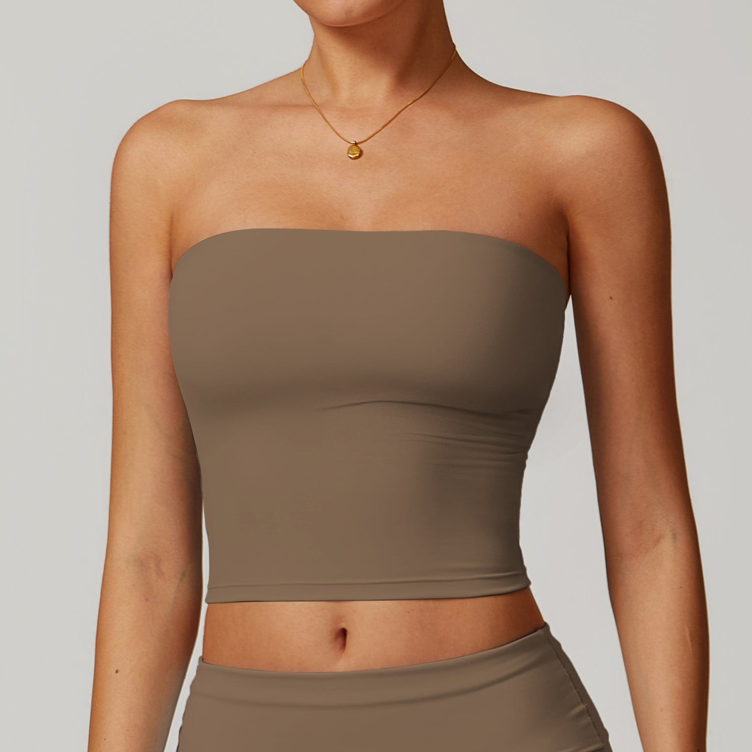 Strapless tube top sexy beautiful back sports bra women's shockproof quick-drying fitness yoga top