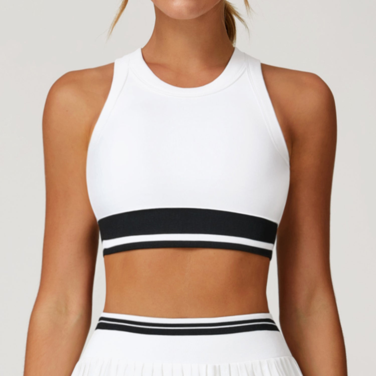 Seamless Yoga Tank Top Contrast Color Tight Racer-Back Underwear Fitness Running Sports Tank Top