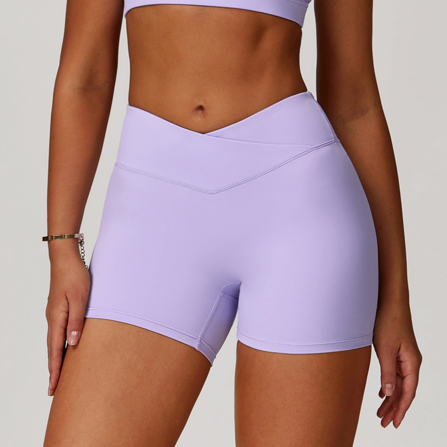 Nude Cross High Waist Yoga Shorts Peach Tight Hip Lifting Sports Shorts Women's Outerwear Fitness Pants