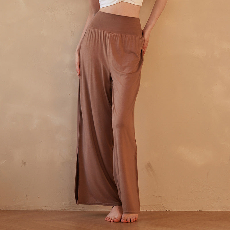 High-end Zen fairy yoga wide-leg pants, training pants, soft glutinous, high elasticity, skin-friendly, breathable, light and light dance slacks, women