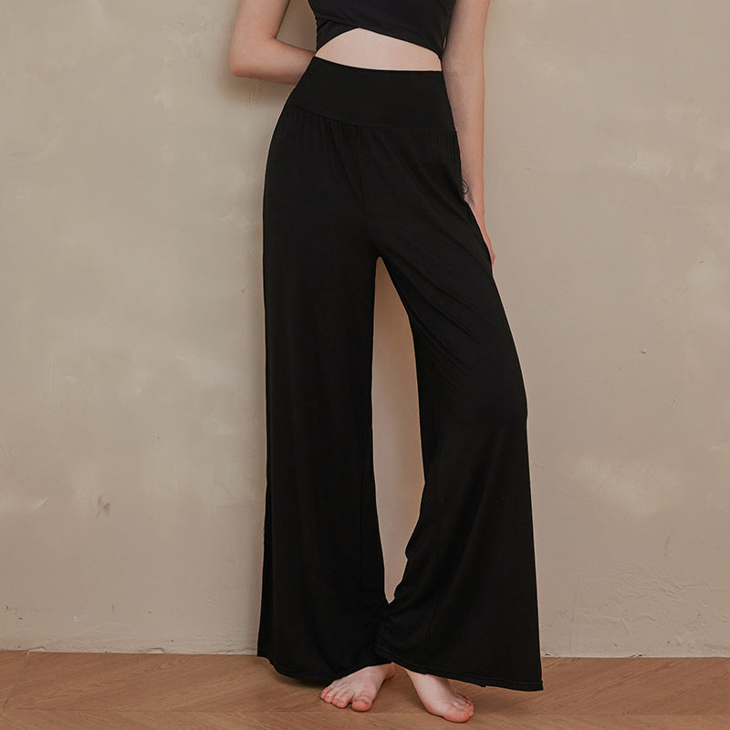 High-end Zen fairy yoga wide-leg pants, training pants, soft glutinous, high elasticity, skin-friendly, breathable, light and light dance slacks, women