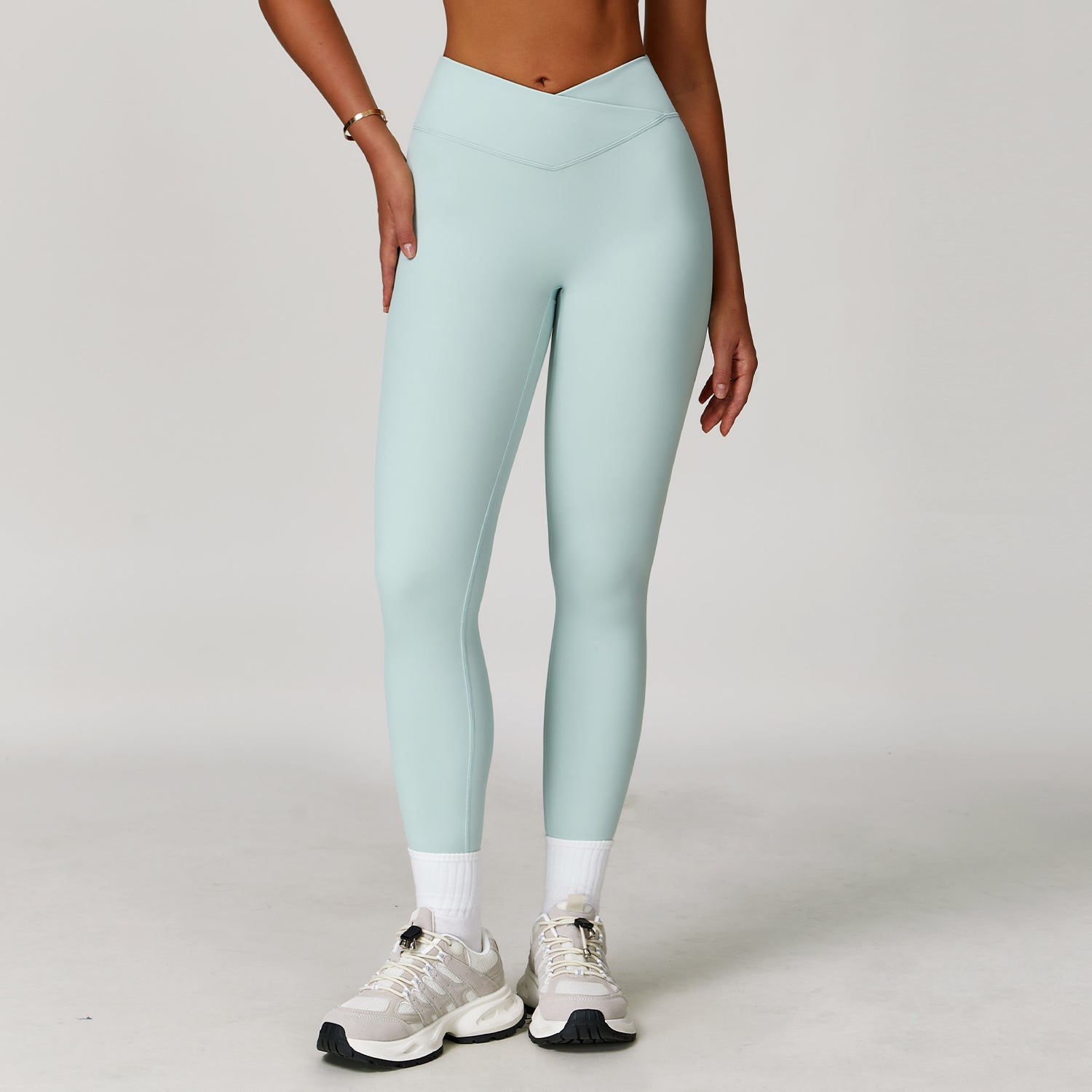 Nude Yoga Pants Cross High Waist Tight Casual Pants Running Sports Fitness Yoga Pants