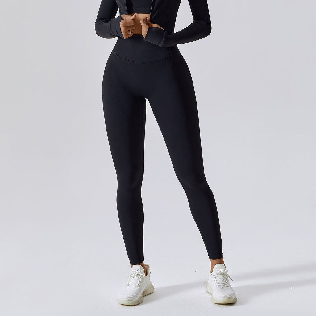 Running nude quick-drying fitness pants breathable outer wear tight sports pants high waist hip lift yoga pants women