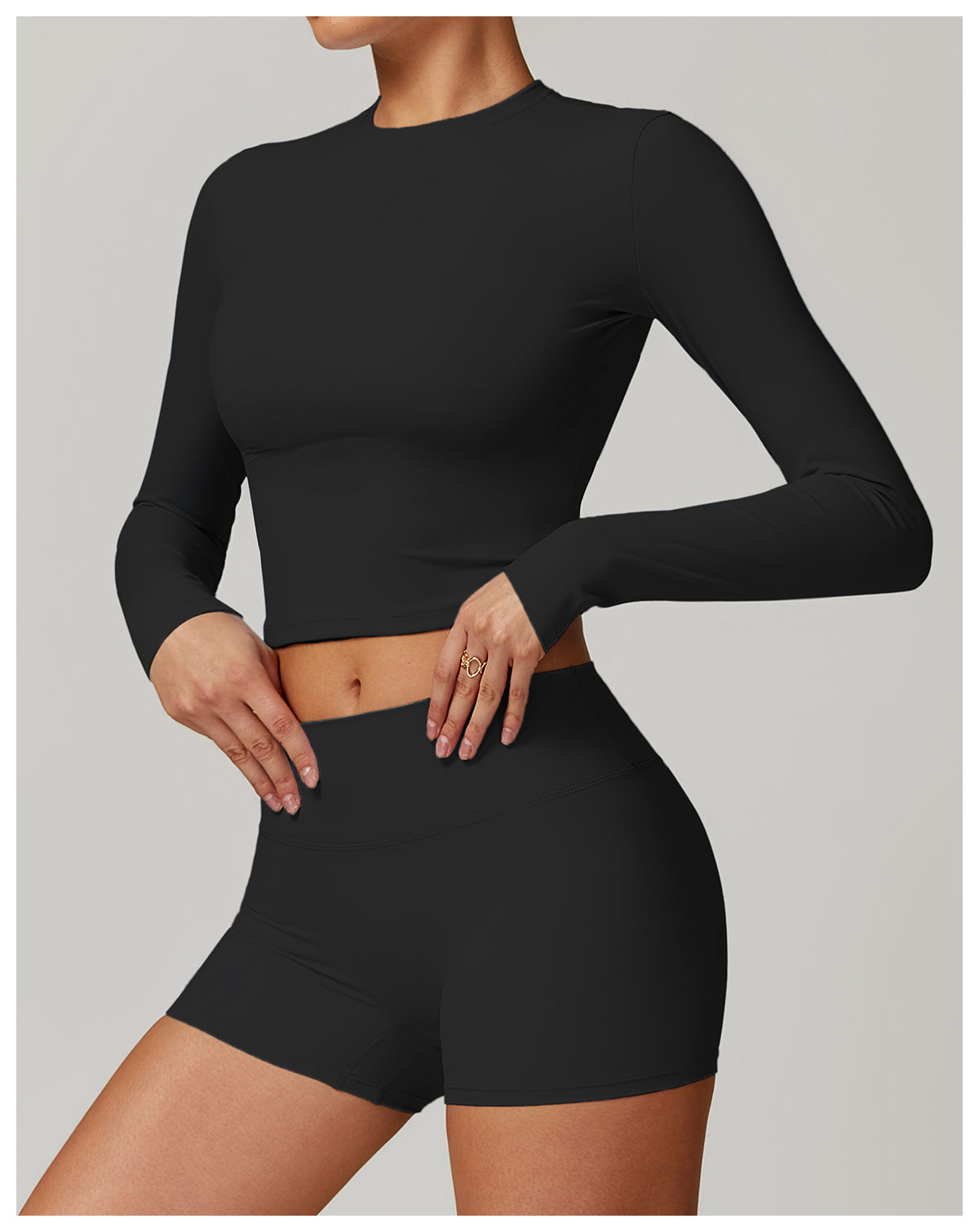 Tight back yoga tops slim long-sleeved T-shirts outdoor sports tops women's fitness yoga clothes