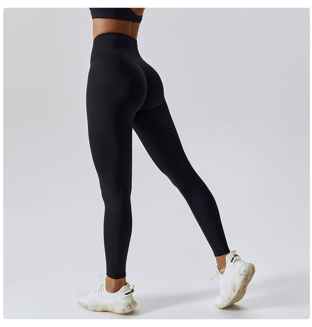 Running nude quick-drying fitness pants breathable outer wear tight sports pants high waist hip lift yoga pants women