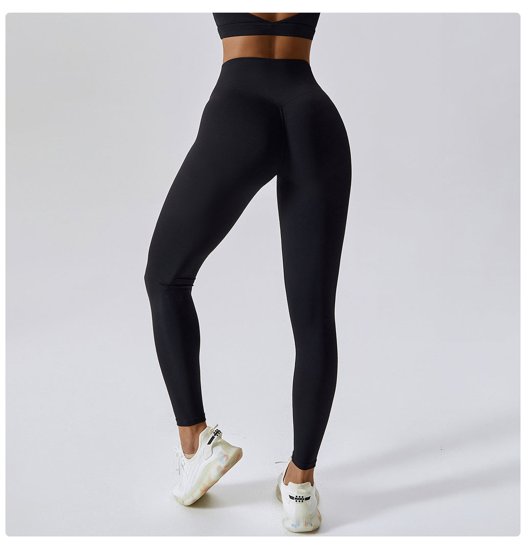 Running nude quick-drying fitness pants breathable outer wear tight sports pants high waist hip lift yoga pants women