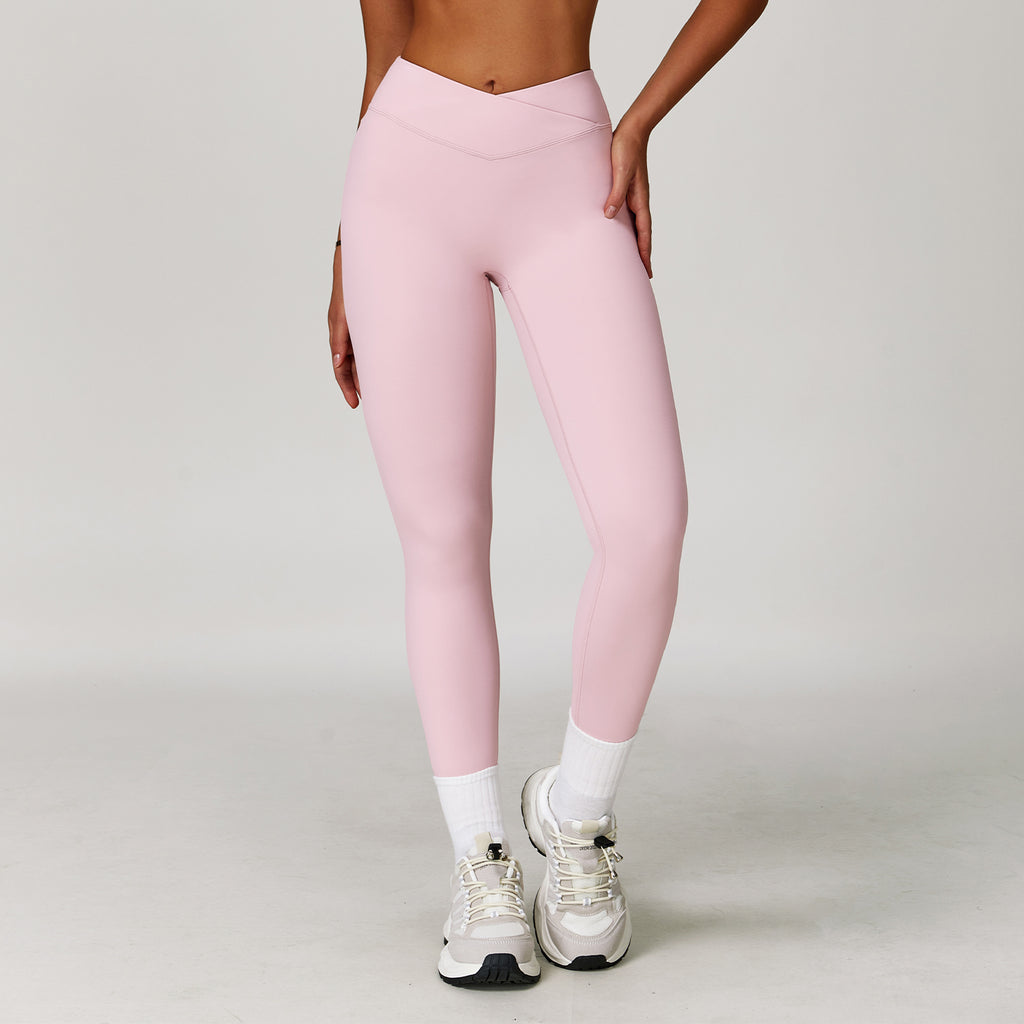 Nude Yoga Pants Cross High Waist Tight Casual Pants Running Sports Fitness Yoga Pants