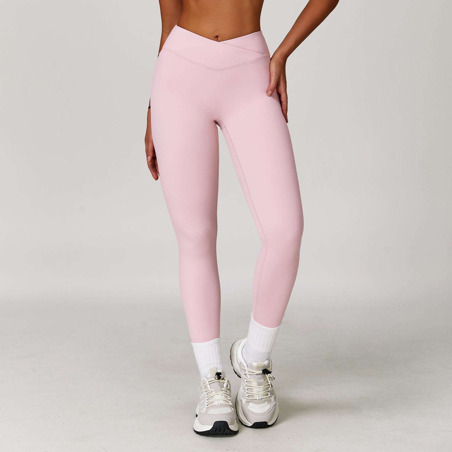 Nude Yoga Pants Cross High Waist Tight Casual Pants Running Sports Fitness Yoga Pants