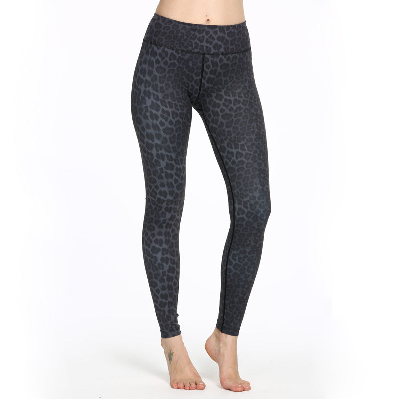 High-Waisted Leopard Print Yoga Pants - Slimming & Hip-Lifting, Soft Moisture-Wicking Fabric for Gym Training