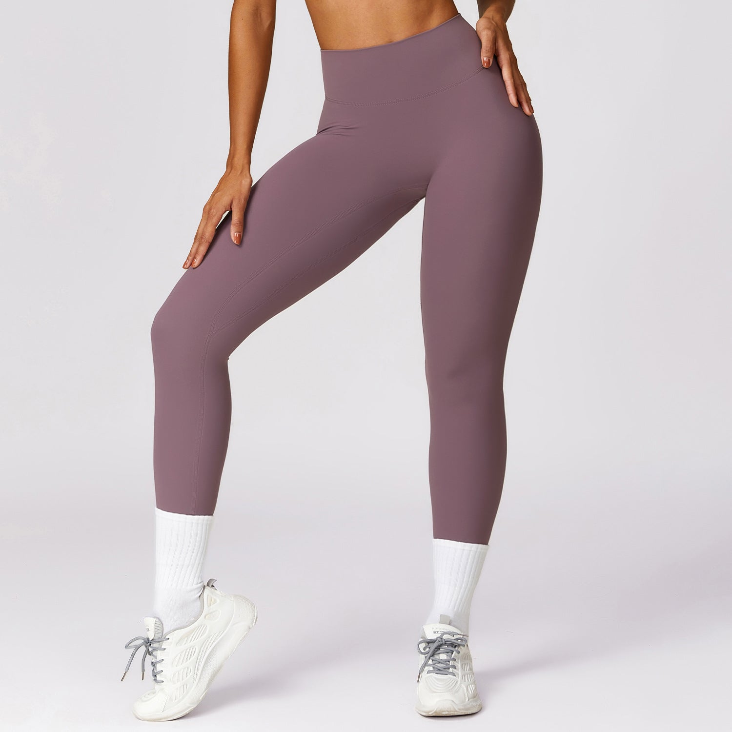 Quick-drying tight yoga pants, brushed tummy-control and hip-lifting high-waisted fitness pants, outdoor running sports pants
