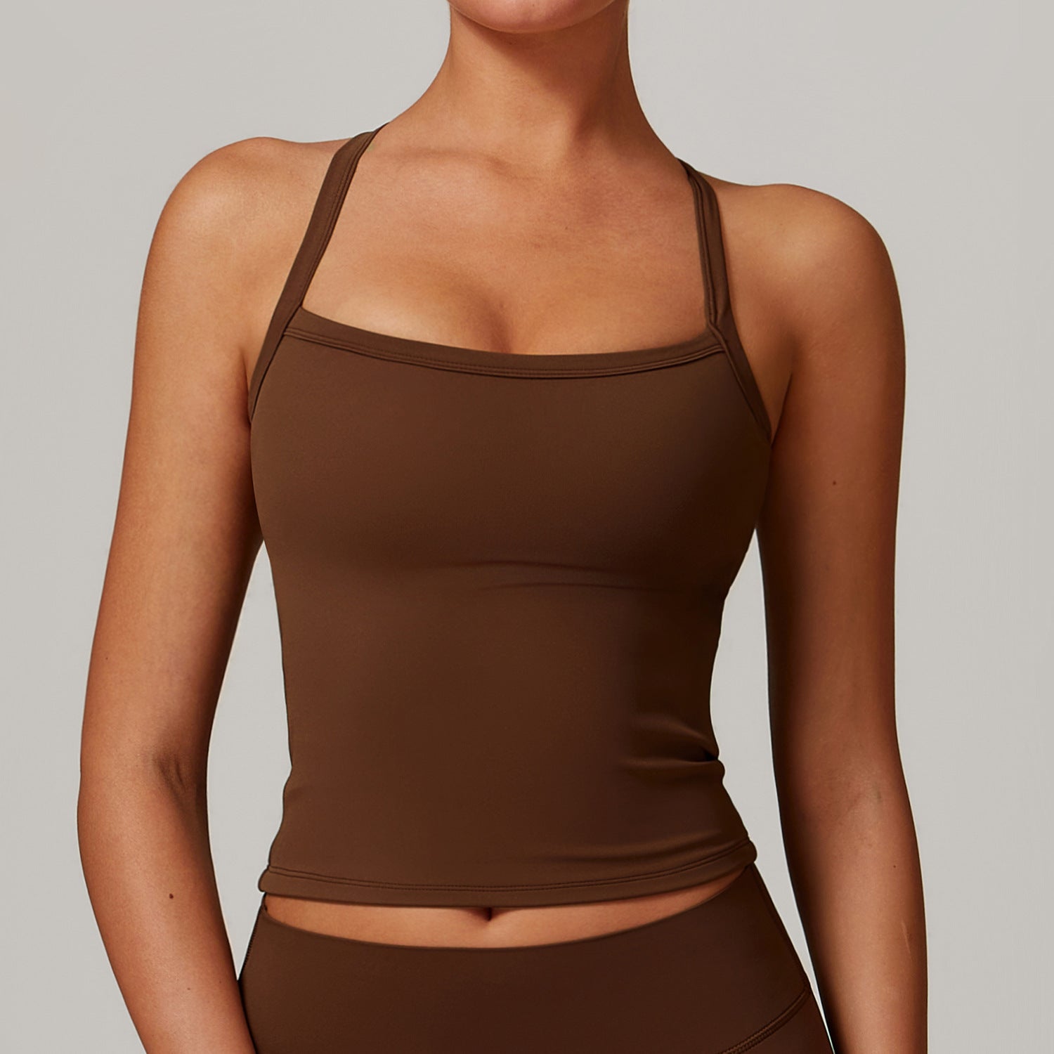 Brushed back yoga vest quick-drying fitness top outer wear running sports vest