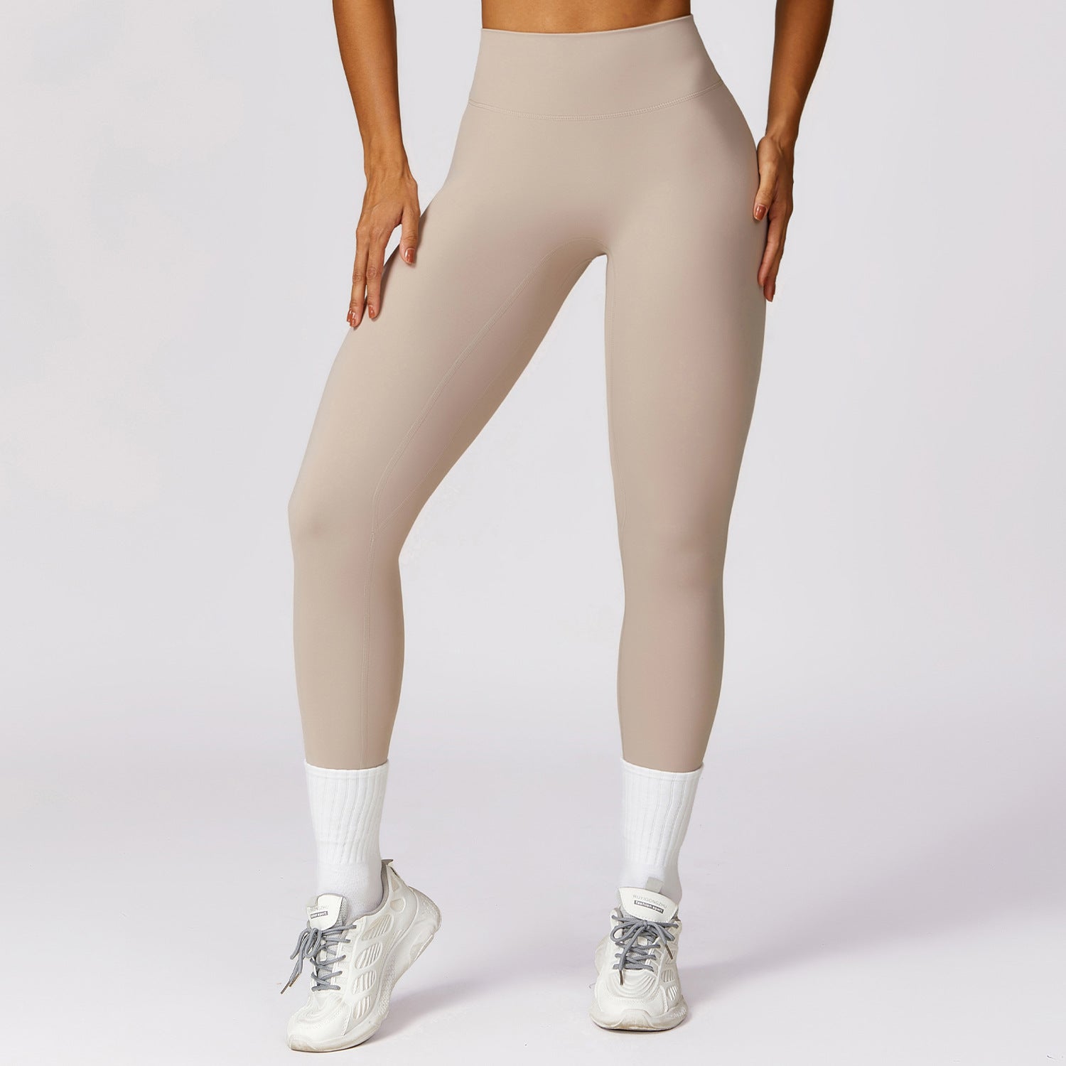 Quick-drying tight yoga pants, brushed tummy-control and hip-lifting high-waisted fitness pants, outdoor running sports pants