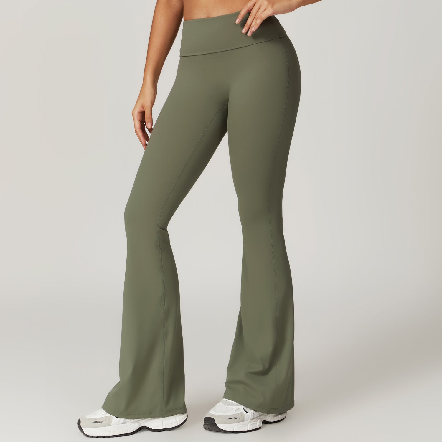 European and American high-waisted hip-lifting yoga pants, casual tight-fitting wide-leg flared pants, sports fitness outerwear trousers