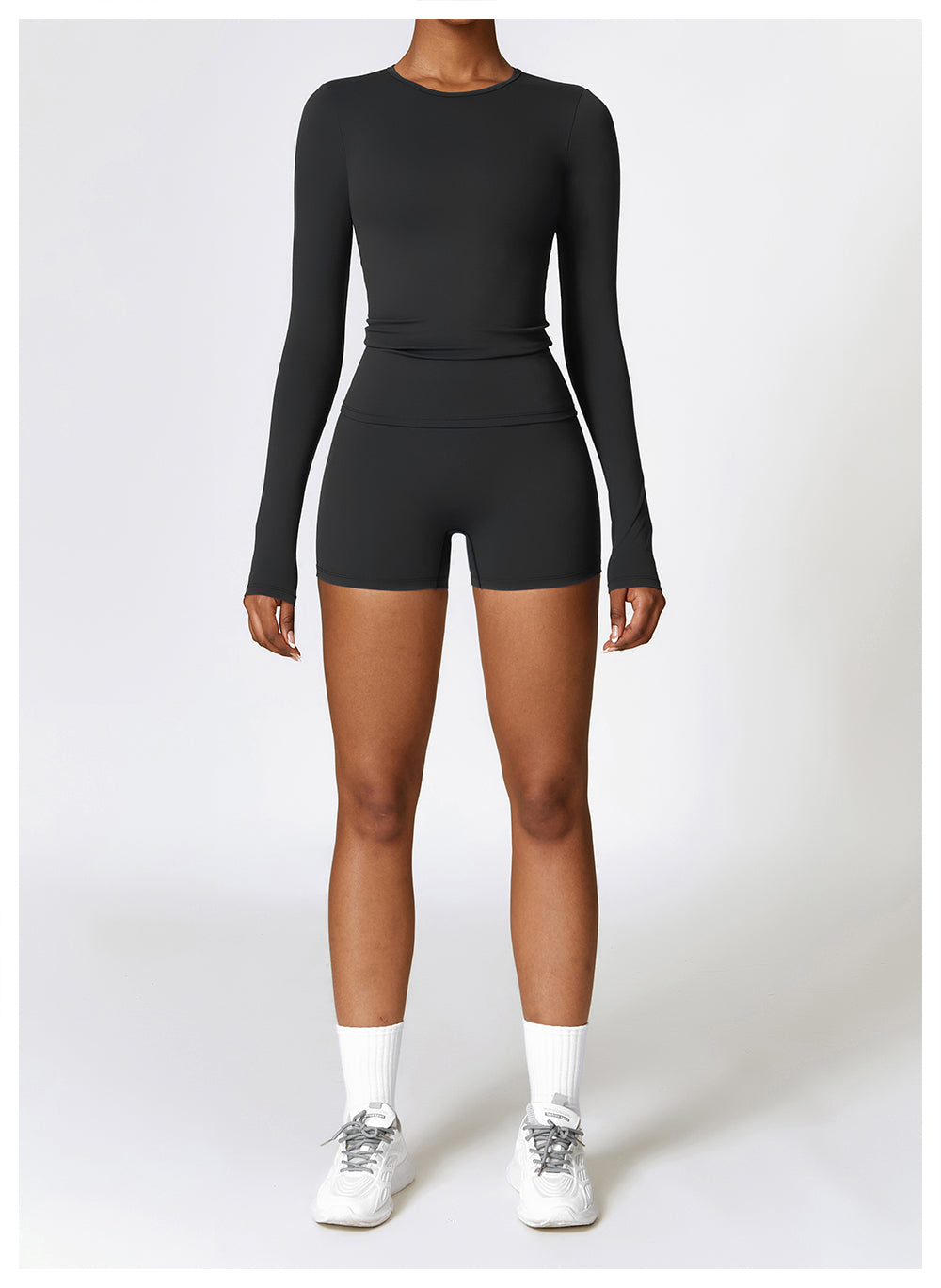 Winter brushed long-sleeved yoga clothes high-intensity fitness clothes Pilates running sports long-sleeved tops