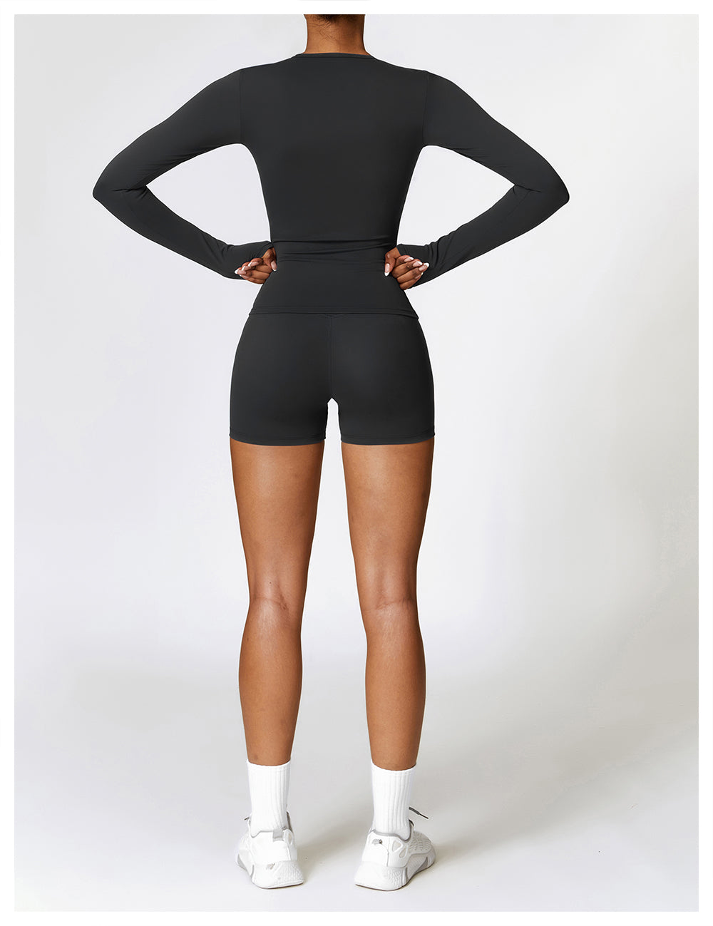 Winter brushed long-sleeved yoga clothes high-intensity fitness clothes Pilates running sports long-sleeved tops