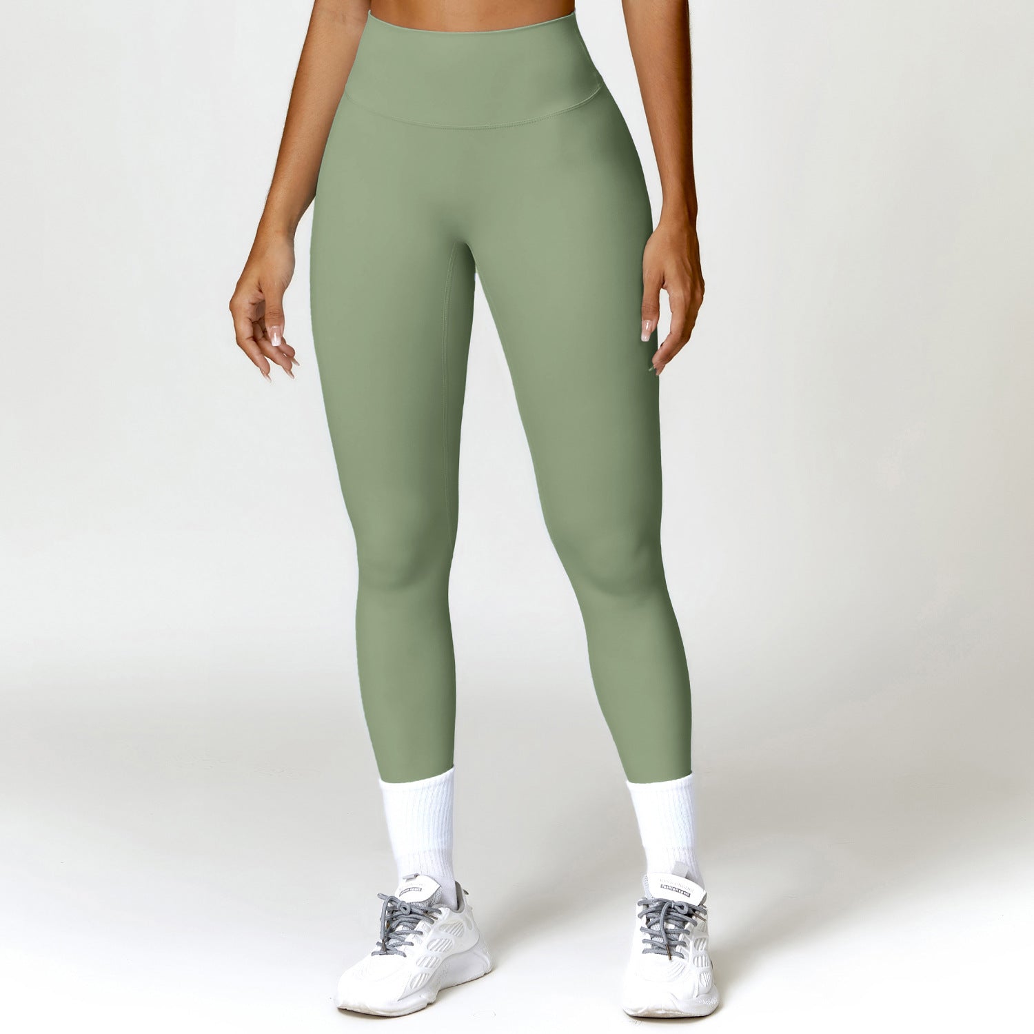 Quick-drying tight yoga pants, brushed tummy-control and hip-lifting high-waisted fitness pants, outdoor running sports pants
