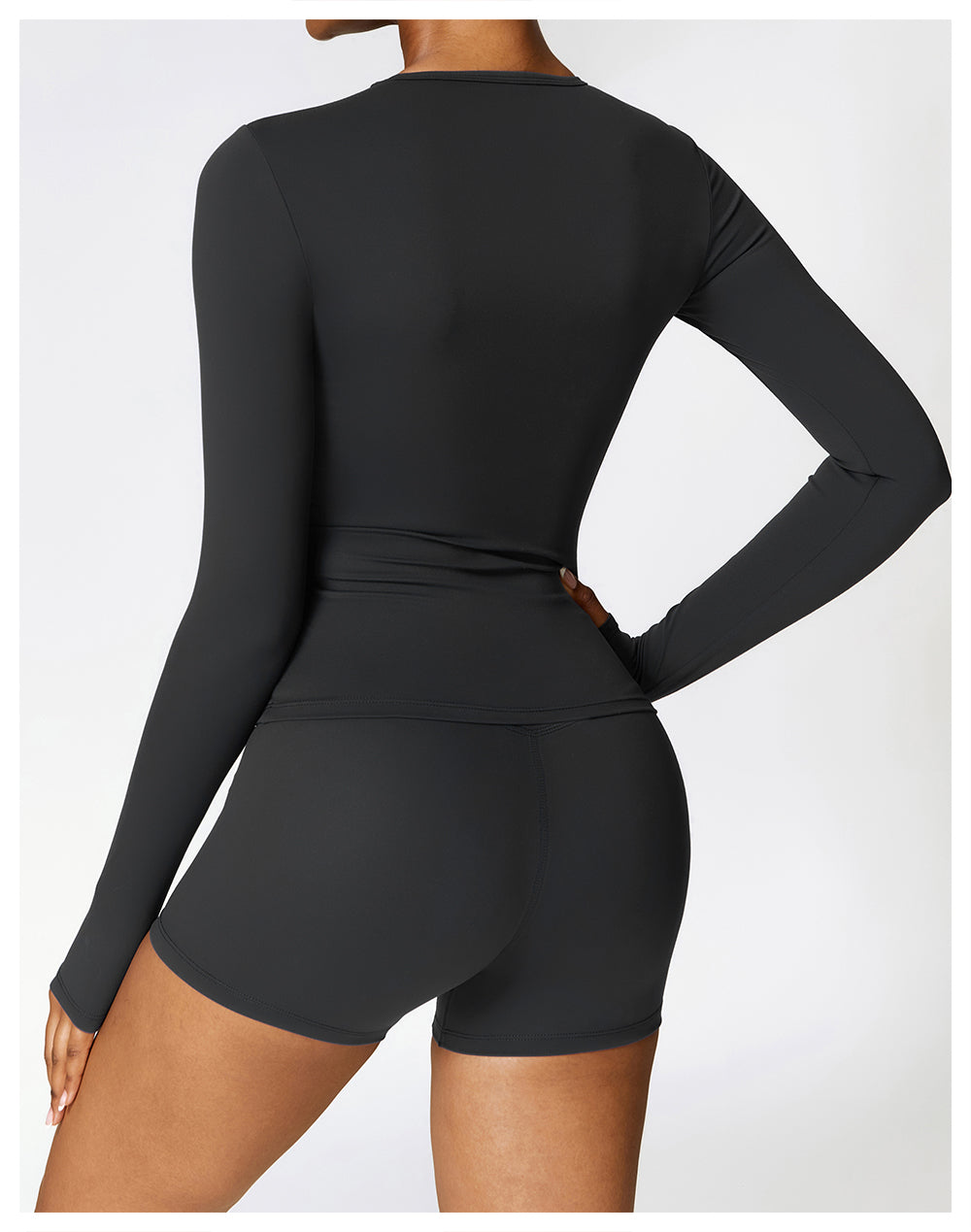 Winter brushed long-sleeved yoga clothes high-intensity fitness clothes Pilates running sports long-sleeved tops