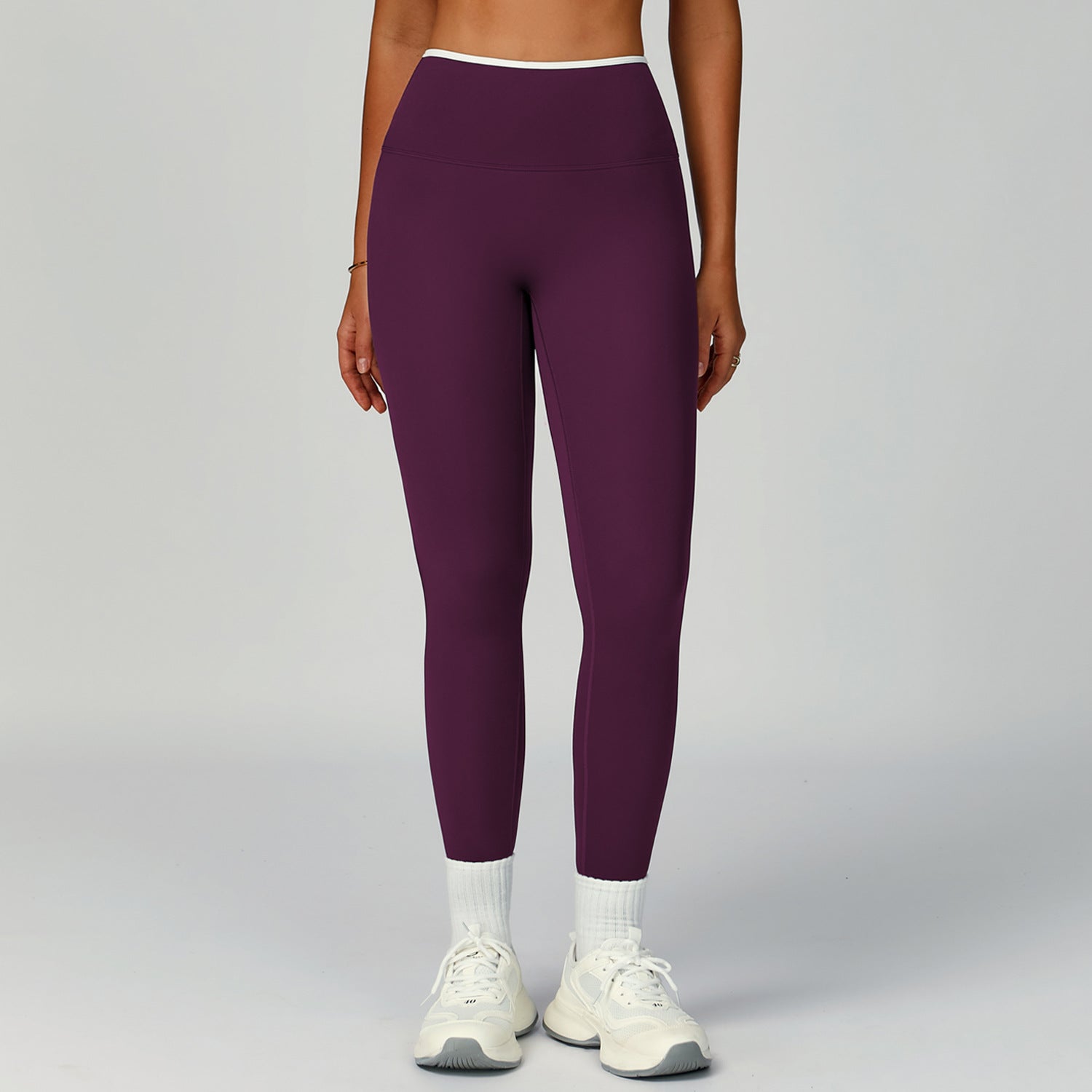Nude Yoga Pants High Waist Contrast Color Quick-Drying Pants Sports Running Fitness Tights