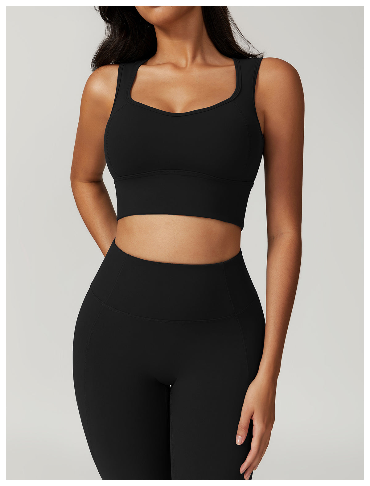 Brushed beautiful back one-piece sports bra for women shockproof gathered yoga bra running fitness vest