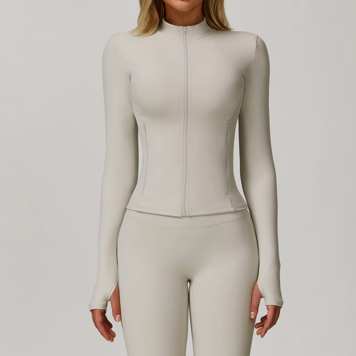 Autumn and winter zipper long-sleeved quick-drying yoga jacket outdoor casual top running sports fitness clothes