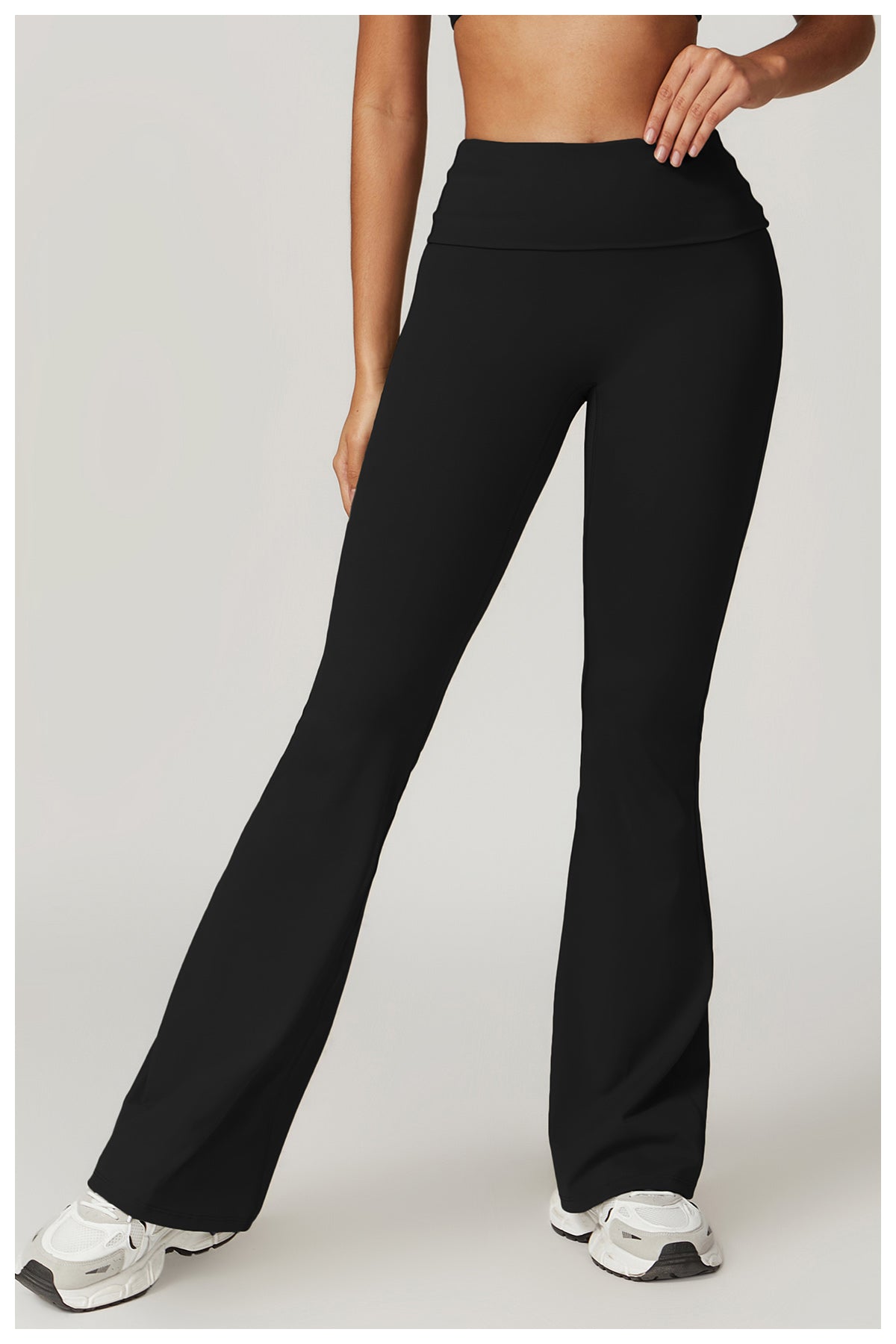 European and American high-waisted hip-lifting yoga pants, casual tight-fitting wide-leg flared pants, sports fitness outerwear trousers