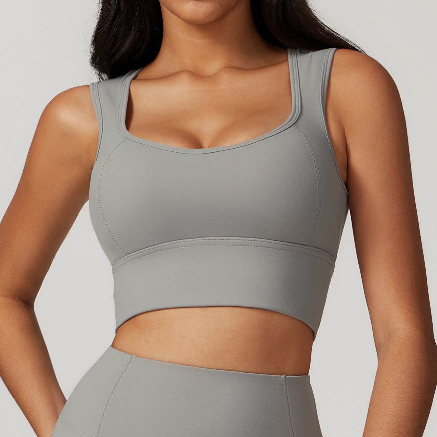 Brushed beautiful back one-piece sports bra for women shockproof gathered yoga bra running fitness vest
