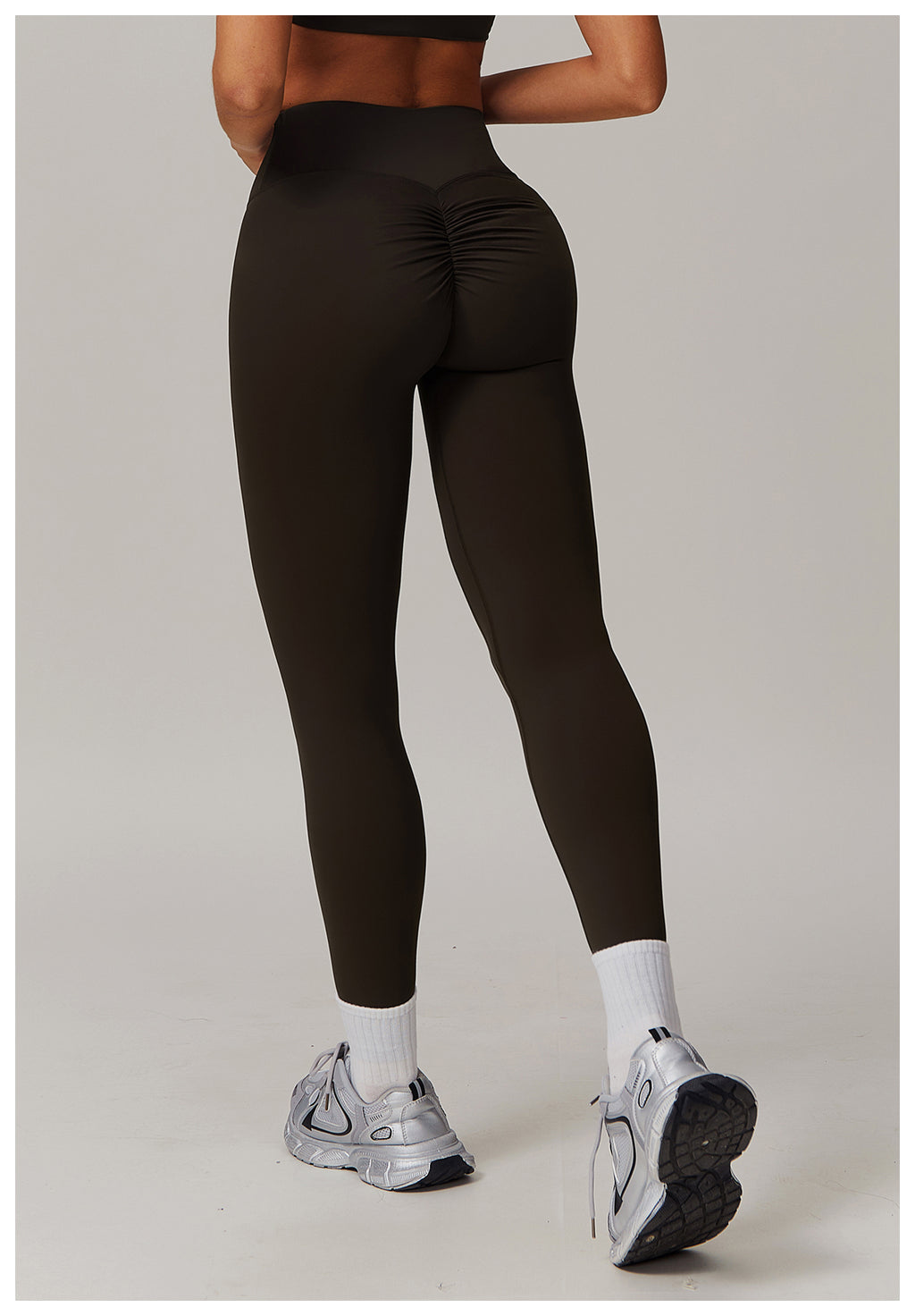 Quick-drying tight yoga pants, brushed tummy-control and hip-lifting high-waisted fitness pants, outdoor running sports pants
